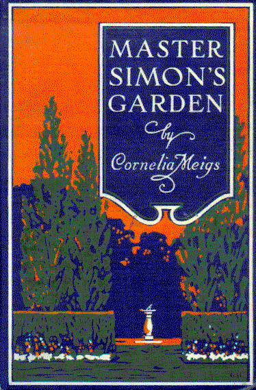 book cover showing garden and fountain