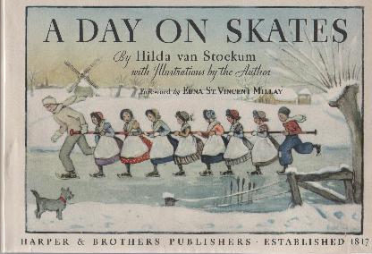 book cover showing a line of children on skates on a frozen canal
