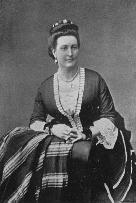 photograph of Lady Burton sitting in a beautiful dress.