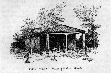 drawing of Kisha Shpalit Church of St Paul Mirdita