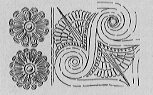 EXAMPLE OF ROSETTE BORDER AND CENTRAL DESIGN OF SPIRAL AND LOTUS.