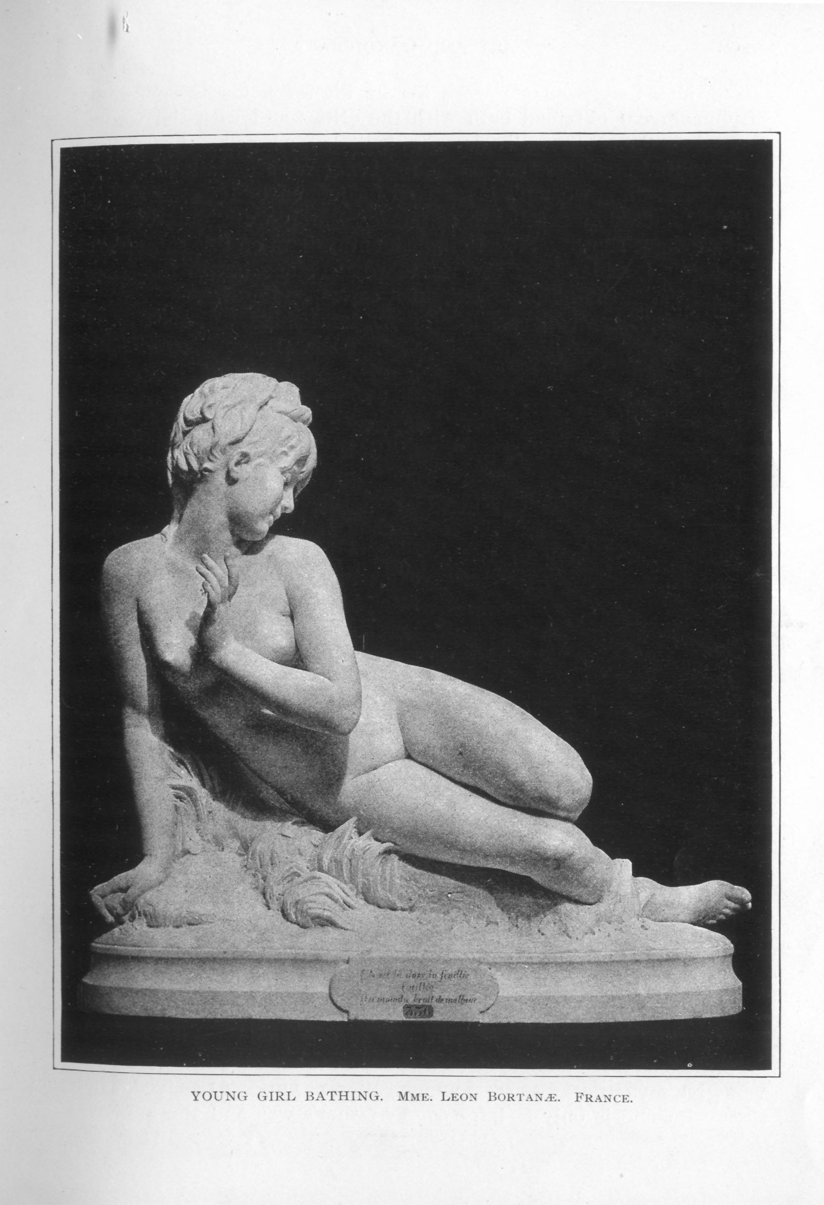 marble statue of reclining nude female