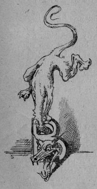 Dragon winding through a capitol letter B (illuminated letter for But).