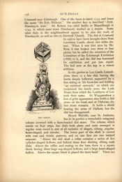 Facsimile of the page as it appears in the printed book; illustration: multifaceted sundial on lion-shaped pillar