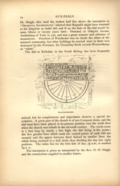 Facsimile of the page as it appears in the printed book; illustration: semicircular sundial with inscription above
