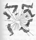 Abstract drawing of limbs.
