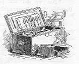 Opened tool chest full of tools.