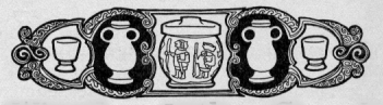 Decorated jar, two urns and two cups.