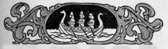 Three men rowing a dragon boat.