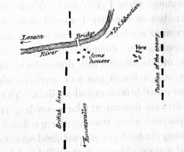 small map showing river and bridge