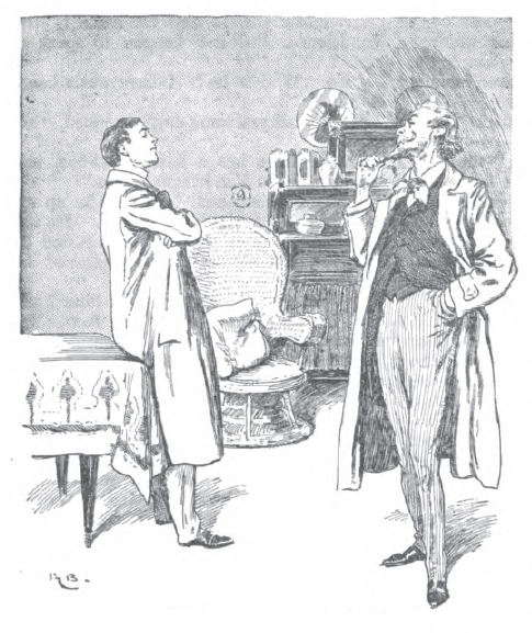 Two men standing in conversation
