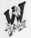 Maple leaves. W (illuminated capital for we)