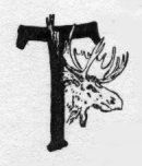 Bull moose. T (illuminated capital for the)