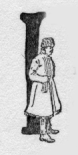 Person in jacket. I (illuminated capital for it)