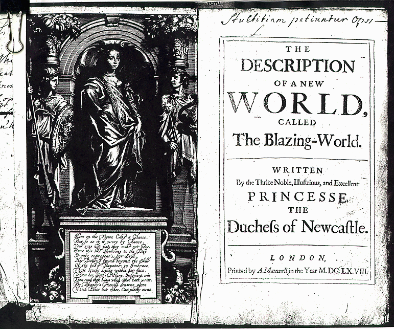 Scan of the cover image for this article, including a title page on the right side and an image of a statue of a woman flanked by two men on the left.